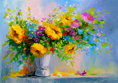 Bouquet with Yellow Flowers Puzzel (1000 stukjes)-2