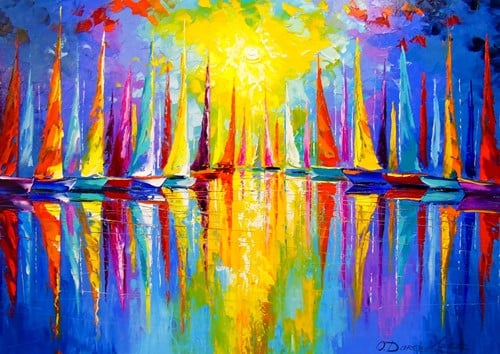 Rainbow Sailboats Puzzel (1000 stukjes)-2