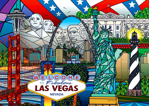 American Landmarks Collage Puzzel (1000 stukjes)-2