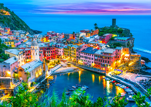 Vernazza at Dusk Cinque Terre - Italy Puzzel (1000 stukjes)-2