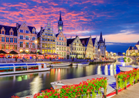Ghent at Twilight - Belgium Puzzel (1000 stukjes)-2