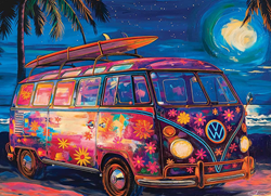 Strand Plezier met een VW Bus Puzzel (1000 stukjes)
