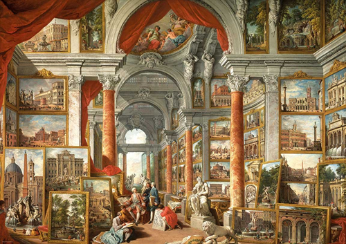 Galerij met Uitzichten op het Moderne Rome Puzzel (1000 stukjes)-2
