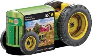 Afbeelding van het spelletje Vintage Tractor Shaped Tin Puzzel (550 stukjes)