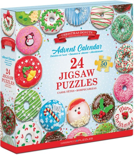 Puzzle Adventskalender - Christmas Donuts Puzzel (24 x 50 stukjes)