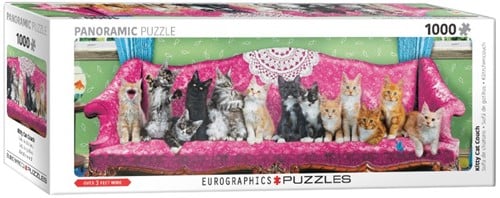 Kitty Cat Couch Panorama Puzzel (1000 stukjes)