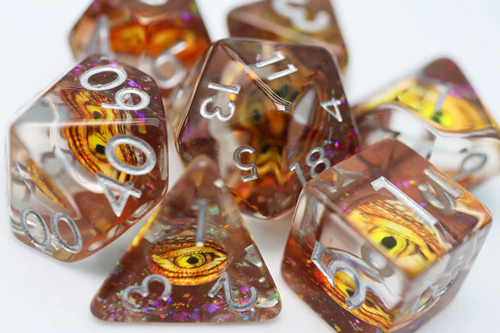 RPG Dice Set - Golden Dragon Eye