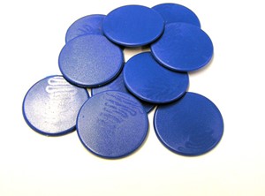 Afbeelding van het spelletje Grote Spel Fiches 38mm Blauw (10 stuks)