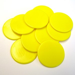 Afbeelding van het spel Grote Spel Fiches 38mm Geel (10 stuks)