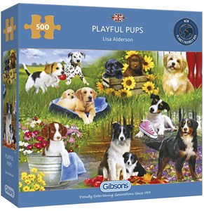 Afbeelding van het spelletje Playful Pups Puzzel (500 stukjes)