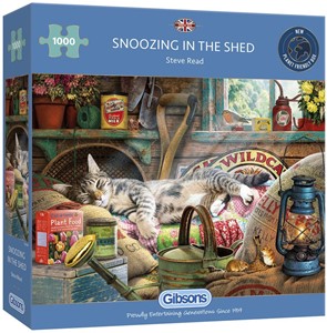 Afbeelding van het spelletje Snoozing in the Shed - Steve Read Puzzel (1000 stukjes)