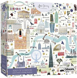 Thumbnail van een extra afbeelding van het spel Map of London Puzzel (1000 stukjes)