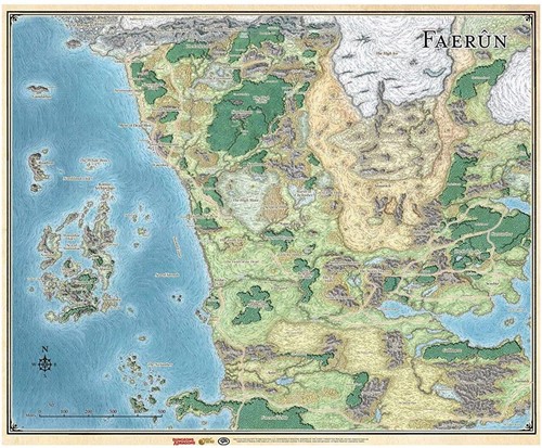 D&D Faerun Realm and Sword Coaster Map