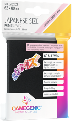 Japanese Sized Sleeves 62x89mm Zwart (60 stuks)