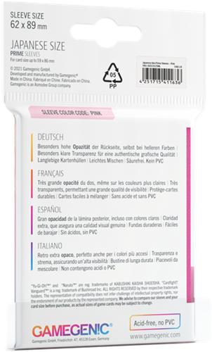Japanese Sized Sleeves 63x89mm Roze (60 stuks)-2