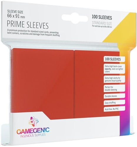 Prime Sleeves 66x91mm Rood (100 stuks)