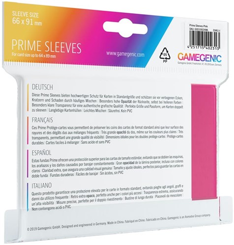 Prime Sleeves 66x91mm Roze (100 stuks)-3