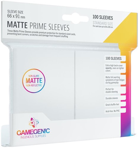 Prime Matte Sleeves 66x91mm Wit (100 stuks)