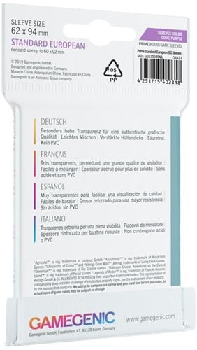 Sleeves Prime Standard European-Sized 62x94mm (50 stuks)-2