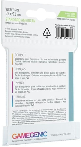 Sleeves Prime Standard American-Sized 59x91mm (50 stuks)-2