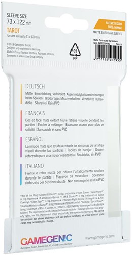 Sleeves Matte Tarot-Sized 73x122mm (50 stuks)-2
