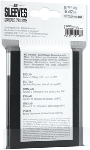 Just Sleeves - Standard Card Game Zwart (50 stuks)-2