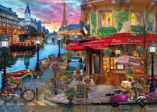 Sunset on the Seine Puzzel (1000 stukjes)-2