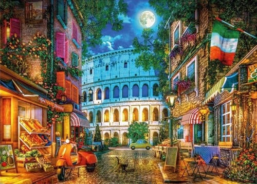The Colosseum by Moonlight Puzzel (1000 stukjes)-2