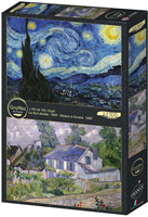 L'Art de Van Gogh - La Nuit étoilée & Maison à Auvers  Puzzel (2x 500 stukjes)