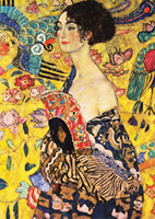 Gustav Klimt - Dame mit Fächer Puzzel (1000 stukjes)-2