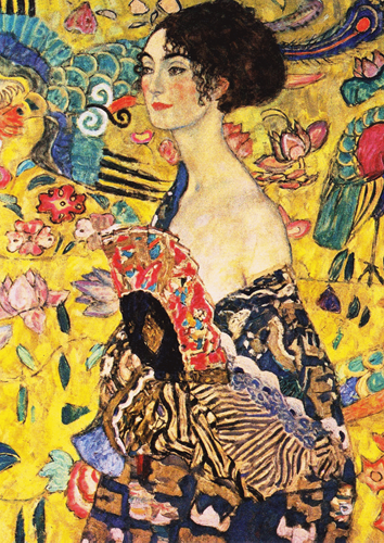 Gustav Klimt - Dame mit Fächer Puzzel (1000 stukjes)-2