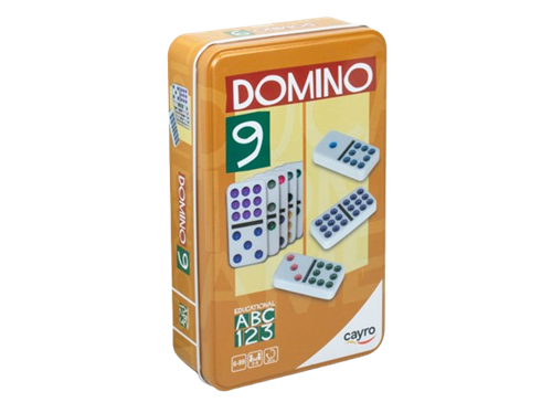 Domino Dubbel 9 Kleur Tin