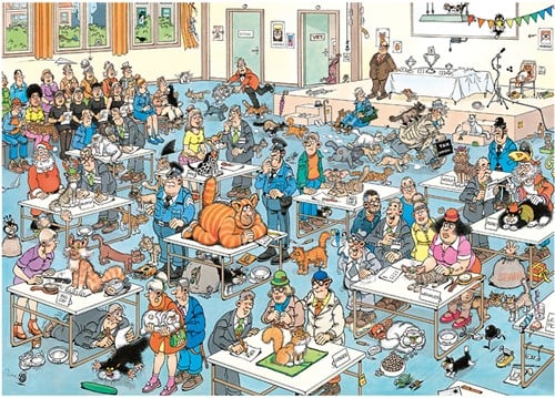 Jan van Haasteren - De Kattenshow Puzzel (1000 stukjes)-2