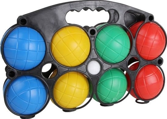 Bulk Inschrijven leren Jeu de Boules set - 8 Gekleurde Ballen - kopen bij Spellenrijk.nl