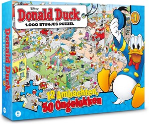 Afbeelding van het spelletje Donald Duck - 12 Ambachten, 50 Ongelukken Puzzel (1000 stukjes)