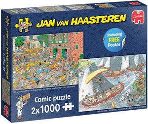Afbeelding van het spelletje Jan van Haasteren - Hollandse Tradities - (2x1000 stukjes)