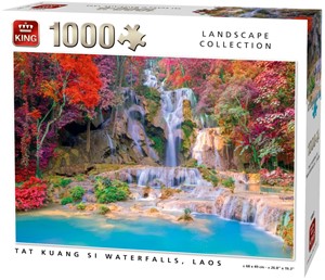 Afbeelding van het spelletje Tat Kuang Si Waterfalls Puzzel (1000 stukjes)
