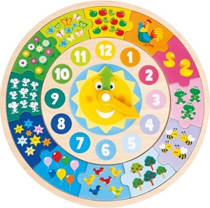 Afbeelding van het spel New Classic Toys - Puzzelklok (30x30x1 cm)