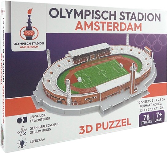 Ontevreden op gang brengen architect Amsterdam Olympisch Stadion 3D Puzzel (78 stukjes) - kopen bij  Spellenrijk.nl