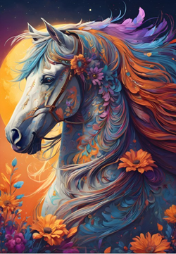 Floral Horse Puzzel (1000 stukjes)