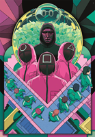 Squid Game Comic Poster Puzzel (1000 stukjes)-2