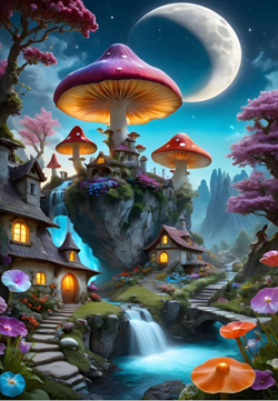 Mushroom Town Puzzel (1000 stukjes)