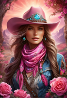 Pink Cowgirl Puzzel (1000 stukjes)-2