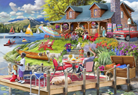 Lake View Cabin Mountain Time Puzzel (1000 stukjes)-2