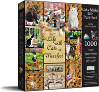 With Cats Life is Purrfect Puzzel (1000 stukjes)