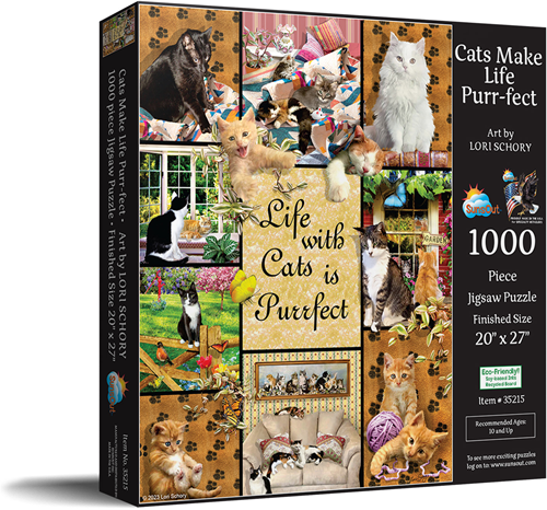 With Cats Life is Purrfect Puzzel (1000 stukjes)