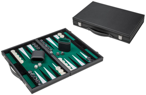Philos Backgammon - Zwart,Groen,Medium Kunstleer