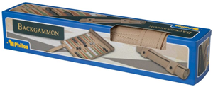 Philos Backgammon - Oprolbaar Reiskoffer met speelbord (Kunstleer)