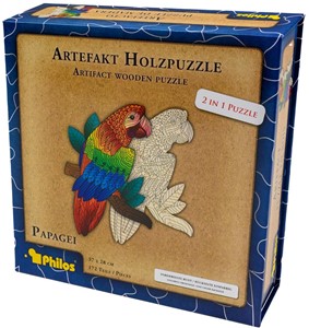 Afbeelding van het spelletje Artefact Houten Puzzel - 2 in 1 Papegaai (172 stukjes)