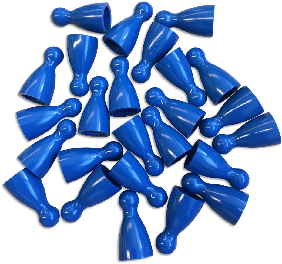 Plastic Spel Pionnen 12x24mm Blauw (100 stuks) - kopen